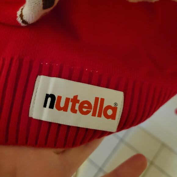 Nutella Holiday Sweater Unisex Medium Red Heart Jar Official Ugly Christmas - Picture 8 of 9